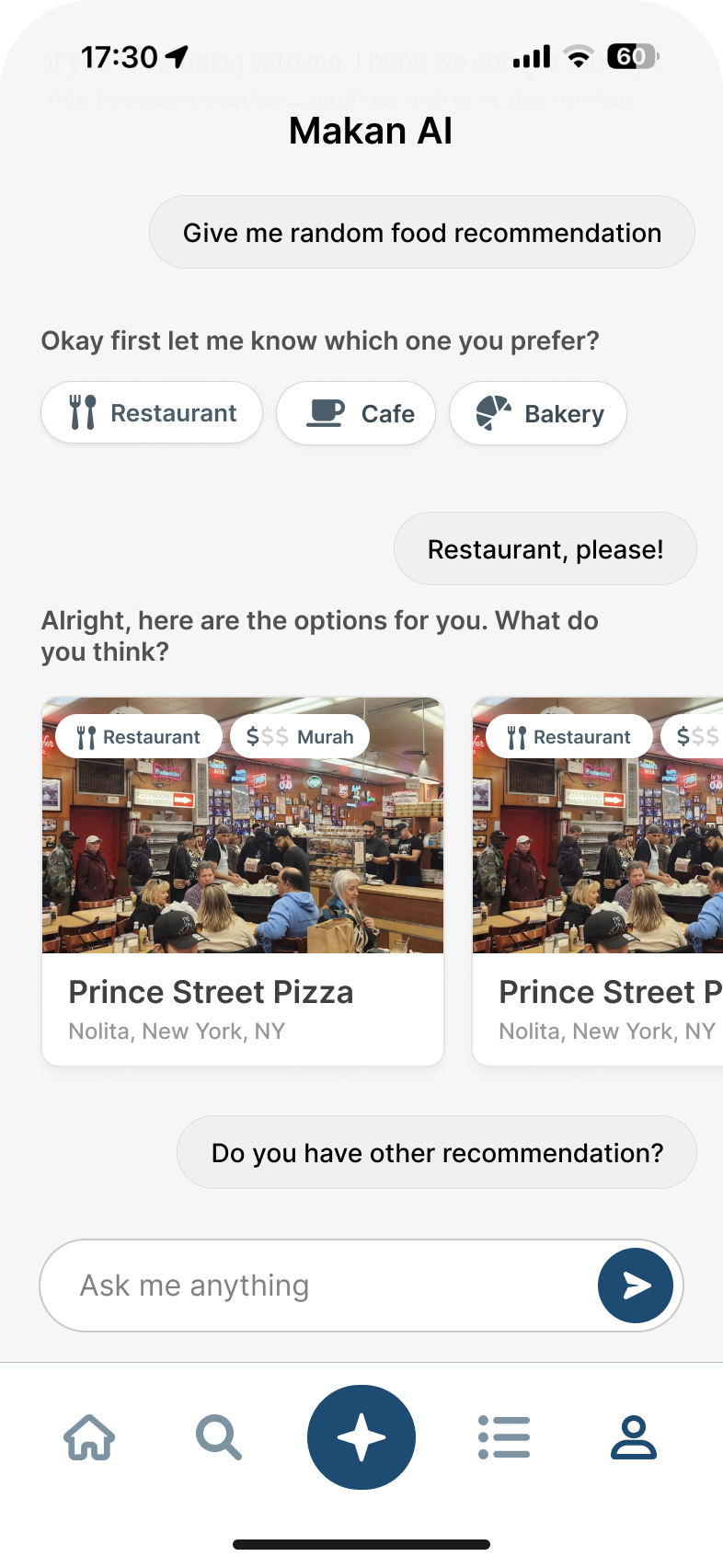 Makan AI Recommendations